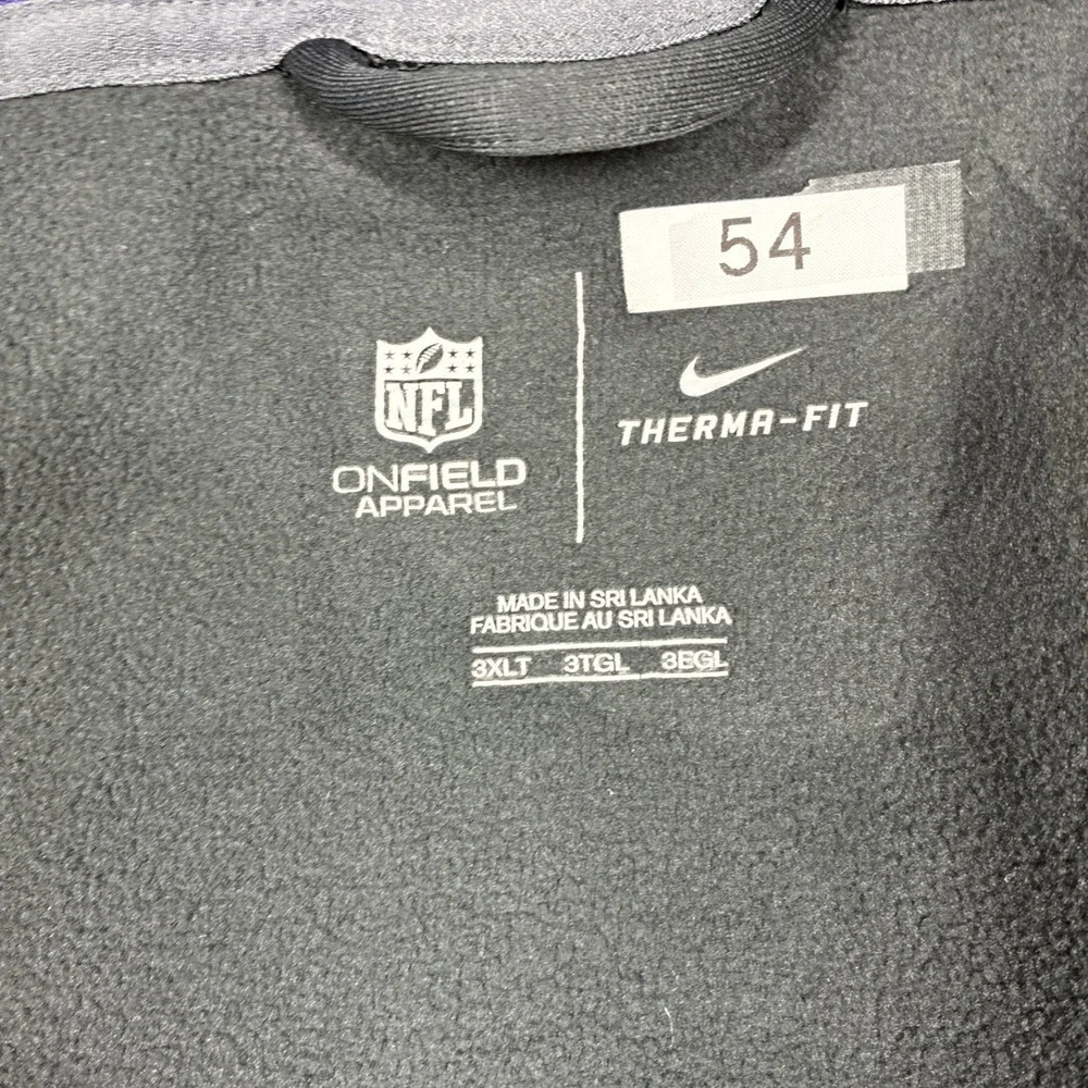 Baltimore Ravens Hoodie Men's XL Nike Therma-Fit Full Zip Gray NFL ON-Field‎